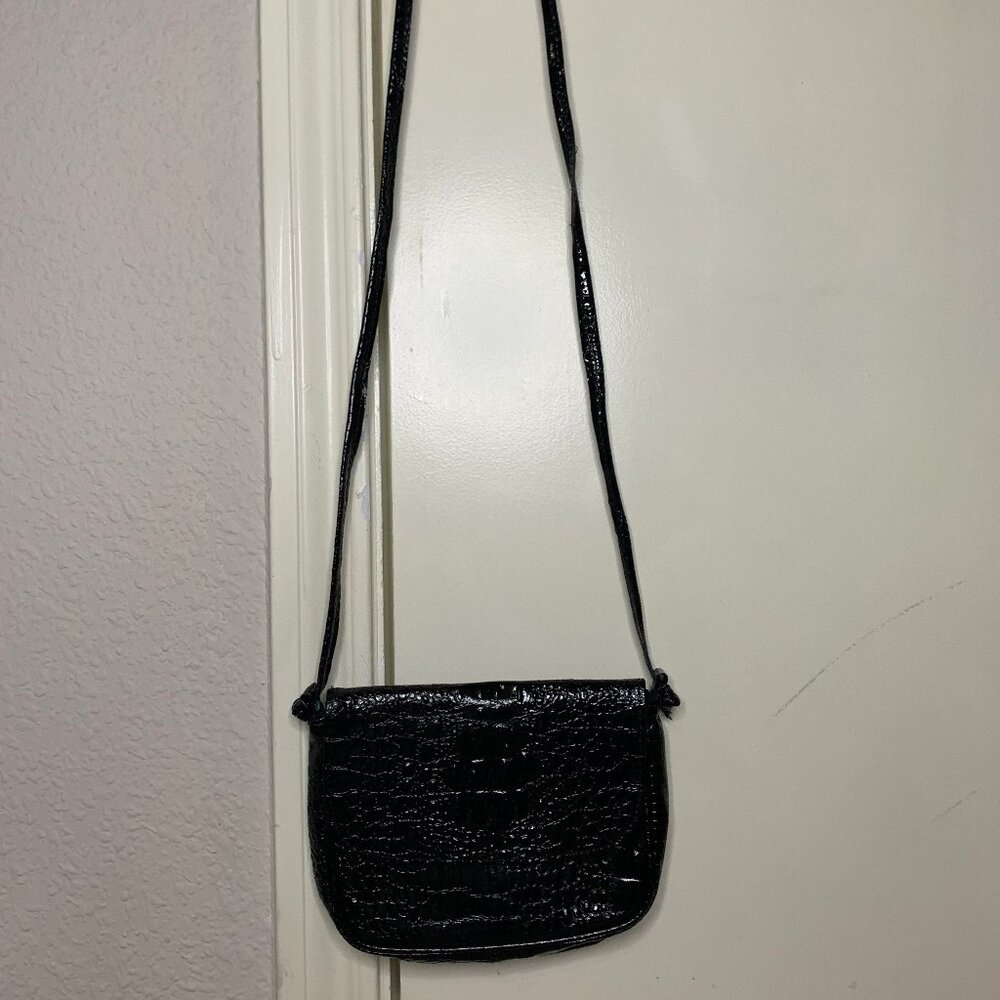 Vintage Small Black Patent Leather Crossbody